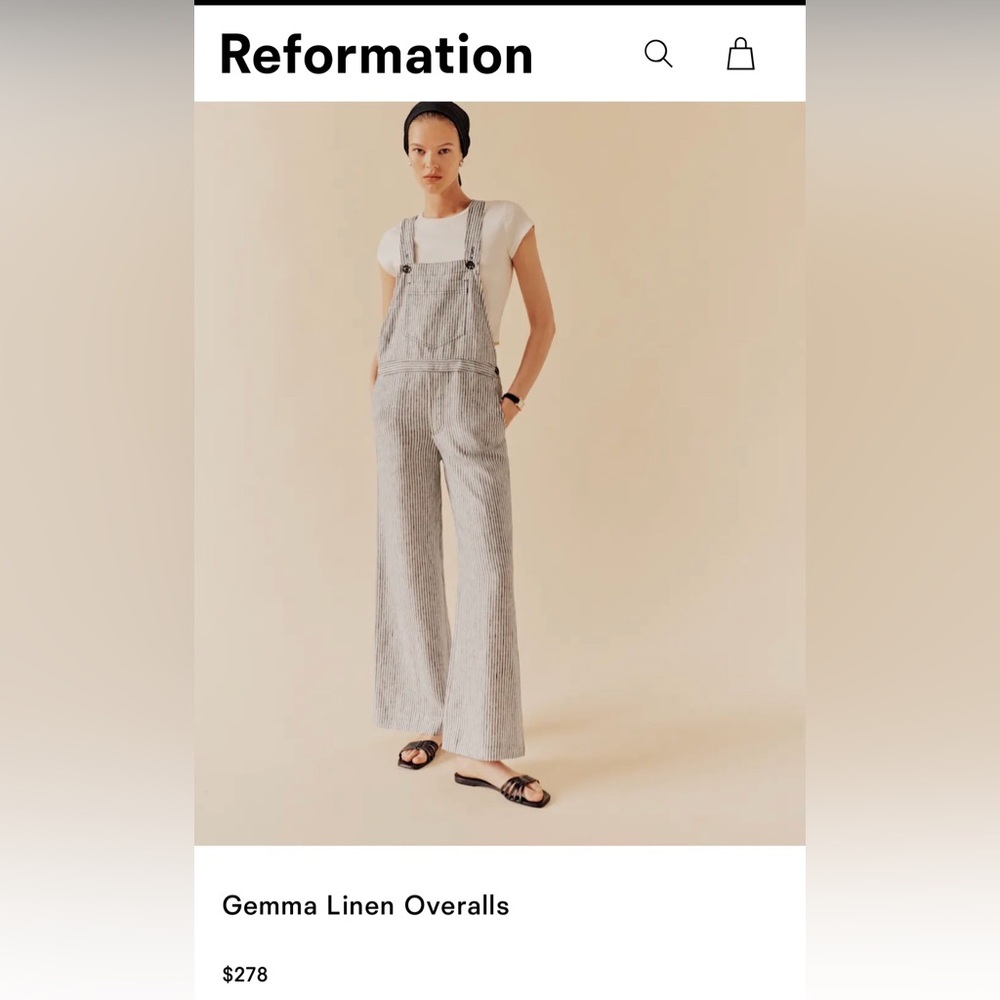 Reformation Gemma Linen Overalls